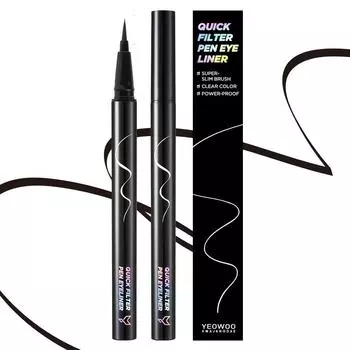 Водостойкая подводка-карандаш для глаз Fox Vanity Quick Filter Pen 0,5 г, P1 Black Presso, 2 шт.