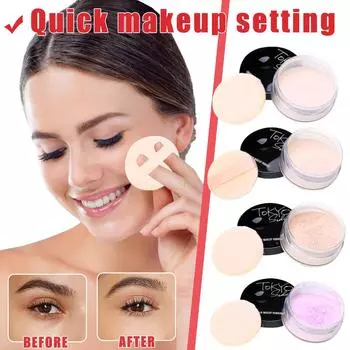 Водостойкая, приятная на ощупь пудра Fine And Clear Natural Loose Powder Fixed Powder One Size бежевый