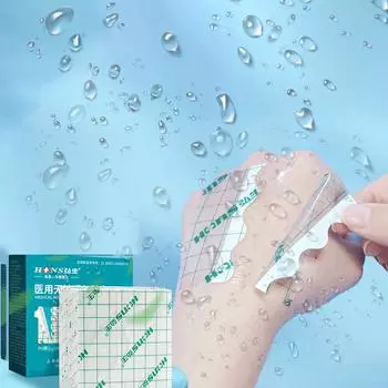 Водостойкая прозрачная лента из искусственной кожи, медицинский лейкопластырь, противоаллергическая лента для перевязки ран, аптечка, пластыри 5cm*5m