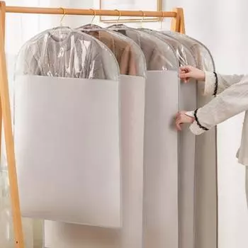 Водостойкая ткань Оксфорд, пылезащитный чехол, одежда, прозрачный визуальный пылезащитный защитный чехол, костюм, свитер, куртка, классические брюки S бежевый