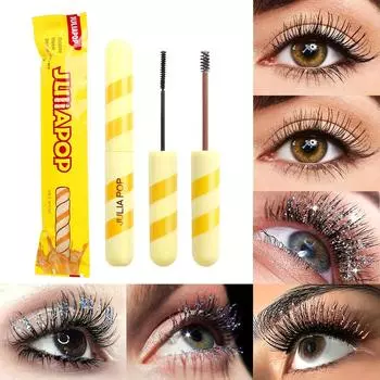 Водостойкая тушь для ресниц Cheese Mascara, густая, тонкая и подкручивающая, с мелкими сверкающими частичками Diamond Mascara