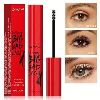 Водостойкая тушь для ресниц, стойкая, не размазывающаяся и придающая объем тушь для всех типов кожи, черная тушь в подарок для женщин чёрный
