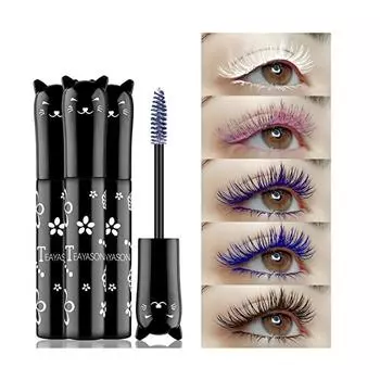 Водостойкая тушь для ресниц TEAYASON Vibrant Waterproof Mascara Trio — формула для придания объема, удлинения и подкручивания, быстро сохнет, не размазывается и долго держится 1# White