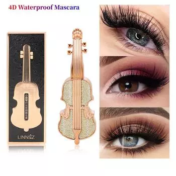 Водостойкая тушь для ресниц Водостойкая долговечная тушь для ресниц Скрипка, придающая объем тушь для ресниц Принадлежности для макияжа Моющиеся, не размазывающиеся 1 Pcs