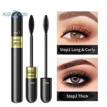 Водостойкая тушь с двойным эффектом, 9 г, для потрясающих объемных ресниц, улучшает контур глаз и повышает уверенность в себе чёрный