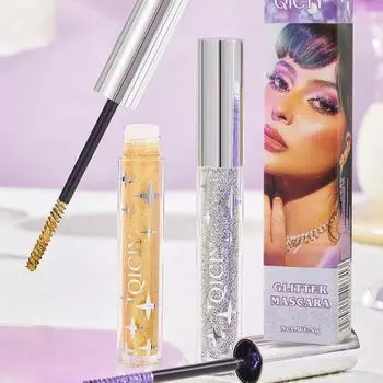 Водостойкая тушь с мерцанием, длинная, подкручивающаяся, густая и стойкая тушь для макияжа, которую нелегко размазать, праймер 01#SILVER FLASH