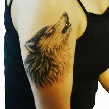 Водостойкая временная наклейка с татуировкой на руку волка, наклейка для боди-арта