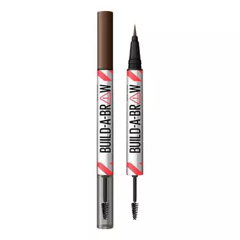 Водостойкая жидкая подводка для бровей Maybelline Build Brow 06, темно-коричневый оттенок