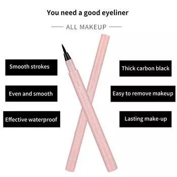 Водостойкая жидкая подводка для глаз, подводка для глаз с мягким кончиком, долговечная и не размазывается One size розовый