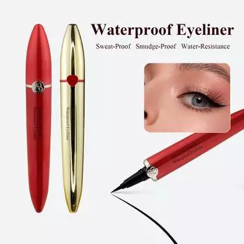 Водостойкая жидкая подводка для глаз, устойчивая к размазыванию и переносу, стойкая, черного цвета красный