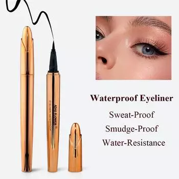 Водостойкая жидкая подводка для глаз, устойчивая к размазыванию и переносу, долговечная, золотистая подводка для глаз, черная золотой