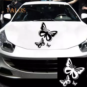 Водостойкие бабочки для стайлинга автомобилей, наклейки на окно, бампер, наклейка на автомобиль, декор, автомобильные аксессуары чёрный