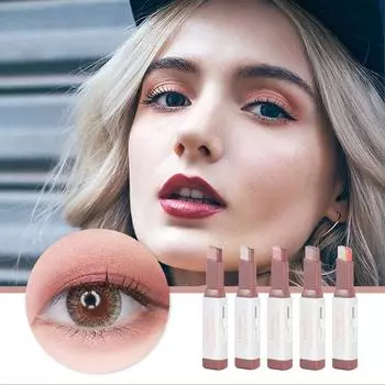 Водостойкие двухцветные тени для век, бархатные матовые, с тонким мерцанием, натуральные осветляющие тени для век Silkworm, контурные тени для век, набор для длительного макияжа