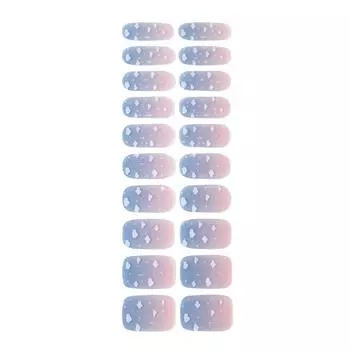 Водостойкие гелевые маникюрные наклейки, маникюрные наклейки для фототерапии, гелевые наклейки для полуобожженных ногтей 6.5*18