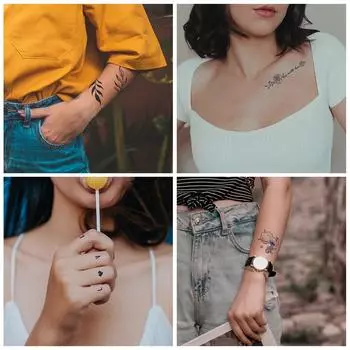 Водостойкие полуперманентные татуировки-наклейки на травяной основе для мужчин и женщин UH-002; 60*105mm