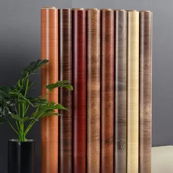 Водостойкие самоклеящиеся обои с имитацией древесной текстуры для ремонта мебели и декора 30cm1 meter чёрный/чистый