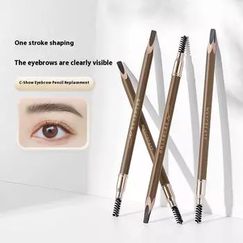 Водостойкий и устойчивый к поту женский натуральный карандаш для бровей с двойной головкой Machete, стойкий и не выцветающий темно серый