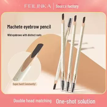 Водостойкий карандаш для бровей Feilinka с двумя головками — не размазывается, натуральный, долговечный для начинающих.
