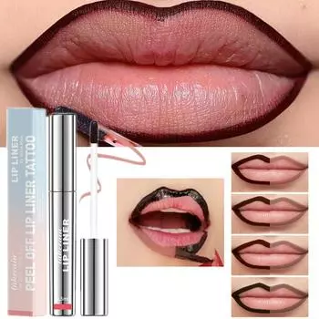 Водостойкий карандаш для губ Peel Off Tattoo Lipgloss Водостойкий долговечный матовый оттенок для губ Brown Contour Tear-off Lipstain Cosmetic #1 Rose Pink