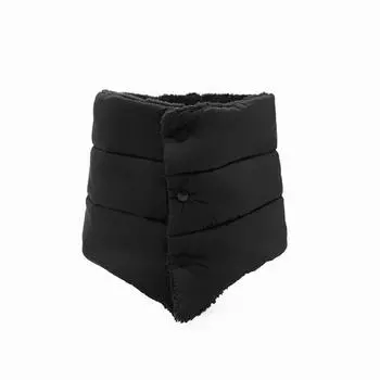 Водостойкий пуховый шарф-манишка на кнопках, с термофлисовой подкладкой, для улицы в холодную погоду, унисекс, ветрозащитный дизайн чёрный