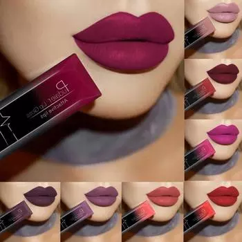 Водостойкий жидкий блеск для губ Pudaier Metallic Matte Lipstick Sexy Mate Lip Tint Стойкий блеск для губ