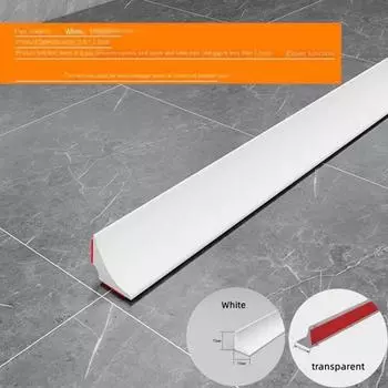 Водяная пробка для ванной комнаты Водяная перегородка Разделение сухой и влажной среды Барьер от затопления Резиновая плотина Силиконовый водоблокер Не скользит length 50cm белый