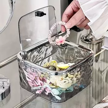 Водяная рябь настольный мусорный бак новый прозрачный пластиковый ящик для хранения высококачественный современный стиль бытовой контейнер для прачечных