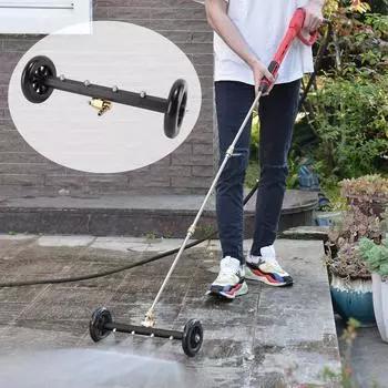 Водяная щетка для мойки высокого давления и очистителя днища автомобиля 7 насадок двойного назначения из нержавеющей стали 4 nozzles чёрный