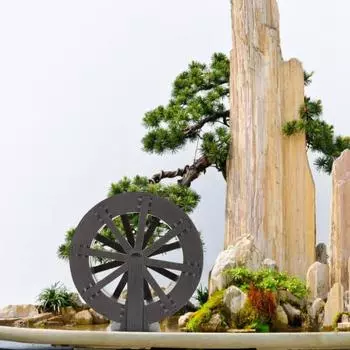 Водяное колесо DIY Водопад Фонтан Аксессуары Фонтанное колесо для ручья и генератора Сцены Макет Декор для аквариума 13cm