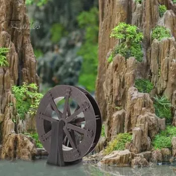 Водяное колесо DIY Водопад Фонтан Аксессуары Фонтанное колесо для ручья и генератора Сцены Макет Декор для аквариума 13cm