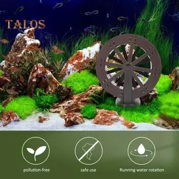 Водяное колесо DIY Водопад Фонтан Аксессуары Фонтанное колесо для ручья и генератора Сцены Макет Декор для аквариума 13cm