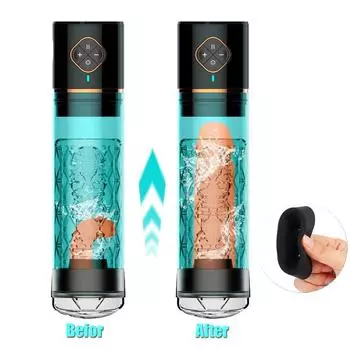 Водяной электрический насос для пениса, мужская эротика, водонепроницаемый автоматический насос-удлинитель для увеличения пениса, мужской мастурбатор, более сильная эрекция, мужская эротика soft plastic