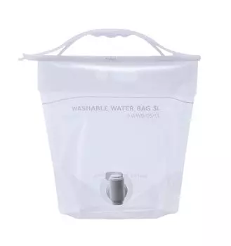 Водяной бак Iwatani Materials, моющийся мешок для воды 5 л, прозрачный, в комплекте с петухом, для кемпинга, отдыха, предотвращения стихийных бедствий, 37 x 36 x 16 см WWB-5CL