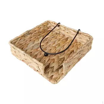 Водяной гиацинт держатель для салфеток для лица плоская бытовая плетеная корзина для ванной комнаты 19cmx19cmx5cm