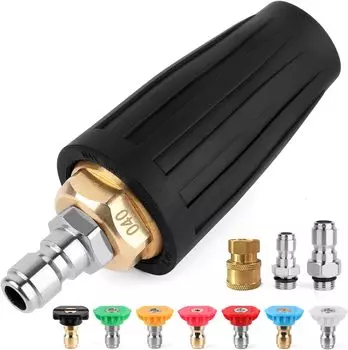 Водяной пистолет высокого давления, вращающаяся стальная насадка лотоса с быстродействующей заглушкой на 1/4