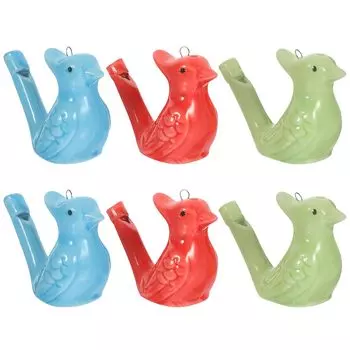 Водяной свисток NOLITOY, птичий свисток, свисток, звук, музыкальный инструмент, аксессуары, 6 предметов, цвет случайный