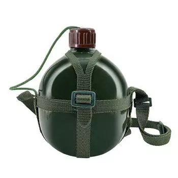 Военная бутылка для воды с регулируемым ремешком, контейнер для воды большой емкости, чайник для кемпинга на открытом воздухе, пешего туризма, путешествий, рыбалки 1L