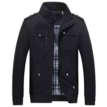 Военная длинная и тонкая, с подкладкой Boa для воротника-стойки осень LS [Scuts] Осенняя/зимняя одежда, мужская куртка, рукав, толстая, куртка, мотоциклы, чёрный
