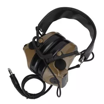 Военная гарнитура 7 мм шумоподавление военные наушники с креплением на голову со съемным серый