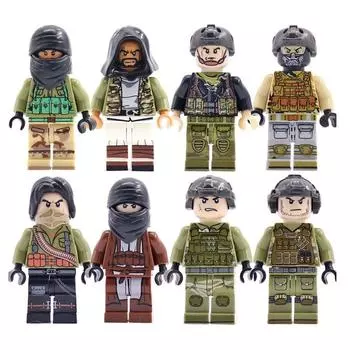 Военная полиция, гангстер, злодей, вор, террорист, оружие, оружие, солдат, минифигурки MOC, армейские детали, строительные кирпичи, игрушки