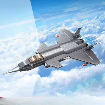 Военная серия, китайский истребитель-невидимка J-20, строительные блоки, игрушка в подарок для детей, без коробки