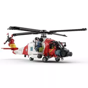 Военная серия Строительный блок Береговая охрана Спасательный вертолет MH-60T Jayhawk Модель самолета Коллекция Набор Кирпичи Игрушка Подарок