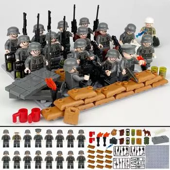 Военная серия Второй мировой войны Battlefield Medical Corps Soldier Building Block Toys