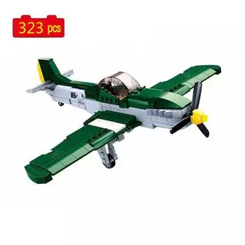 Военная серия WW2 P51D Истребитель Летчик Солдат Авианосец Оружие DIY Модель Строительные Блоки Кирпичи Игрушки Подарки Без Коробки