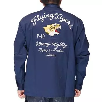 ВОЕННАЯ РУБАШКА ЛЕТАЮЩИЕ ТИГРЫ Военная Рубашка Летающие Тигры L 120 Темно-синий [AVIREX] Мужская 783-4220003