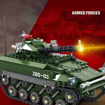 Военные армейские танковые строительные блоки, кирпичи, подарки на день рождения детей No Box