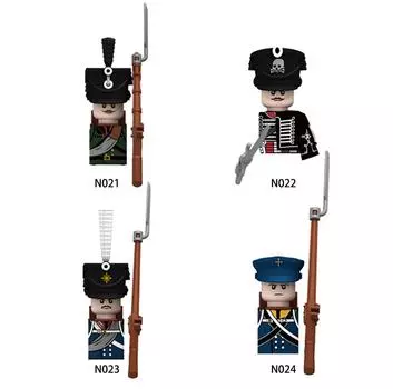 Военные средневековые прусские силезские егеря гвардии гренадерские рыцари солдатские фигурки армейские строительные блоки оружие кирпичные игрушки