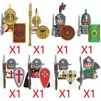 Военные строительные блоки Фигурки солдат Подарки Игрушки Оружие Средневековый госпиталь Львиное сердце Тевтонский рыцарь Наполеоновские войны Серия