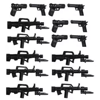 Военные строительные блоки Совместимые мини-фигурки солдат Оружие Пистолеты Подарки Набор оборудования Аксессуары MOC Мини-кирпичики Игрушка