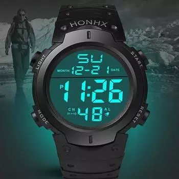 Военные зачисленные студенты, пожилые родители, электронные водонепроницаемые спортивные наручные часы с большим экраном, популярные корейские часы